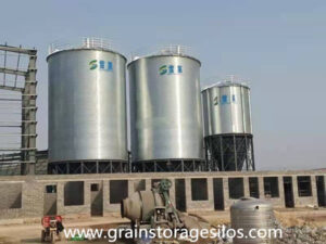 2 sets 500T and 1 set 100T hopper bottom storage silos have been completed at the end of 2021