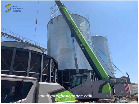3-1500T steel silo renovation project for a feed mill in Laiyang city