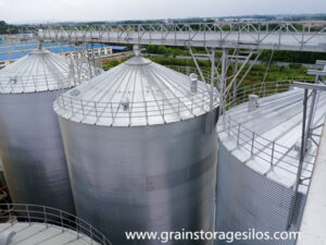 1 set 300Tons Galvanized Hopper Bottom Silo for Sorghum Storage