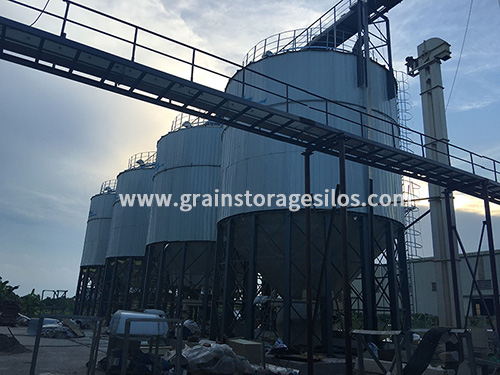 4-250ton rice storage steel insulation silo project in Vietnam