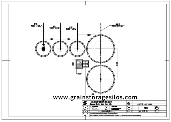 Top Drawing Of 1000 Ton Steel Plate Silo