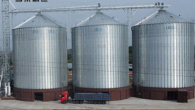 Assembly Galvanized Hopper bottom silos Project-1-1000T and 3-5000T