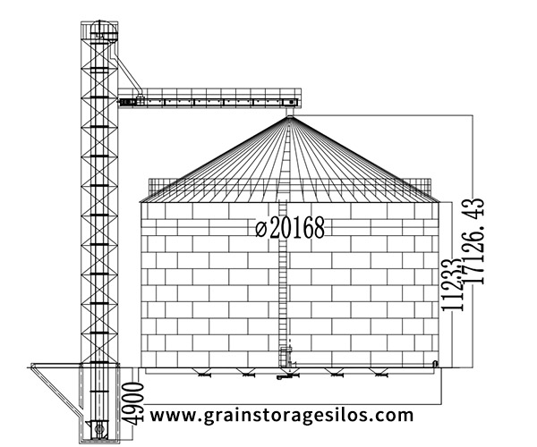 Design Drawing Of Cone Bottom Steel Plate Warehouse Roof