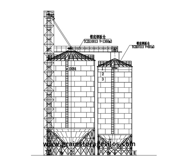 Design Drawing Of The Side Of The Cone Bottom Steel Plate Warehouse