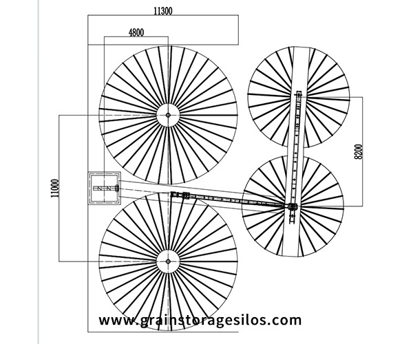 Design Drawing Of Top Surface Of Cone Bottom Steel Plate Warehouse