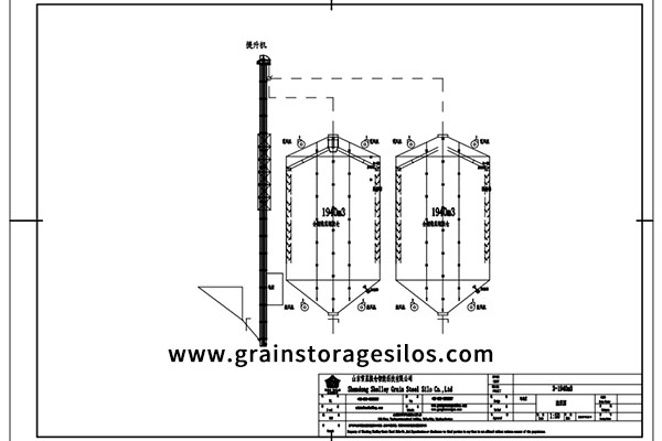 Steel Silo Side View Drawing