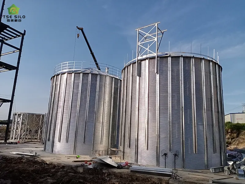 Grain Steel Silo Construction Site