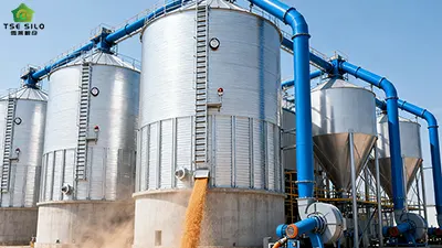 Components and main advantages of the pneumatic conveying system for grain steel silo