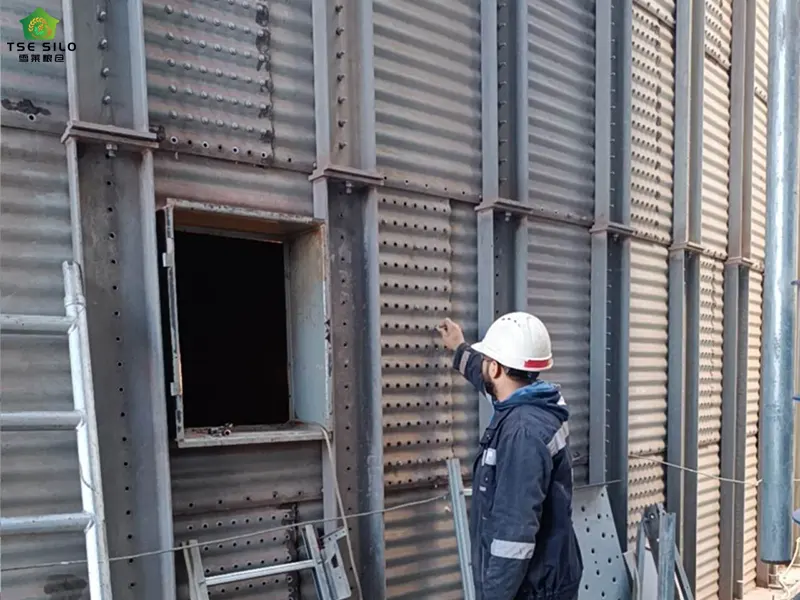 Grain Steel Silos Under Construction