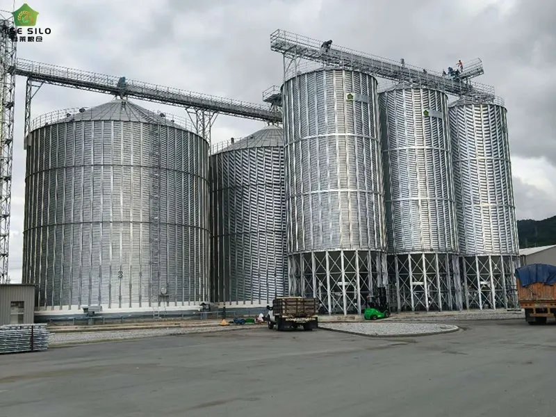 The Grain Discharge Mechanism of the Cone-Bottom Steel Silo Is Under Installation