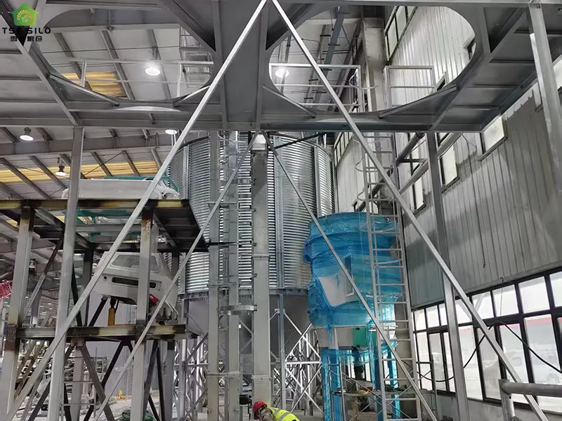 Grain Steel Silo Auxiliary Equipment Installation Grain Steel Silo Auxiliary Equipment Installation