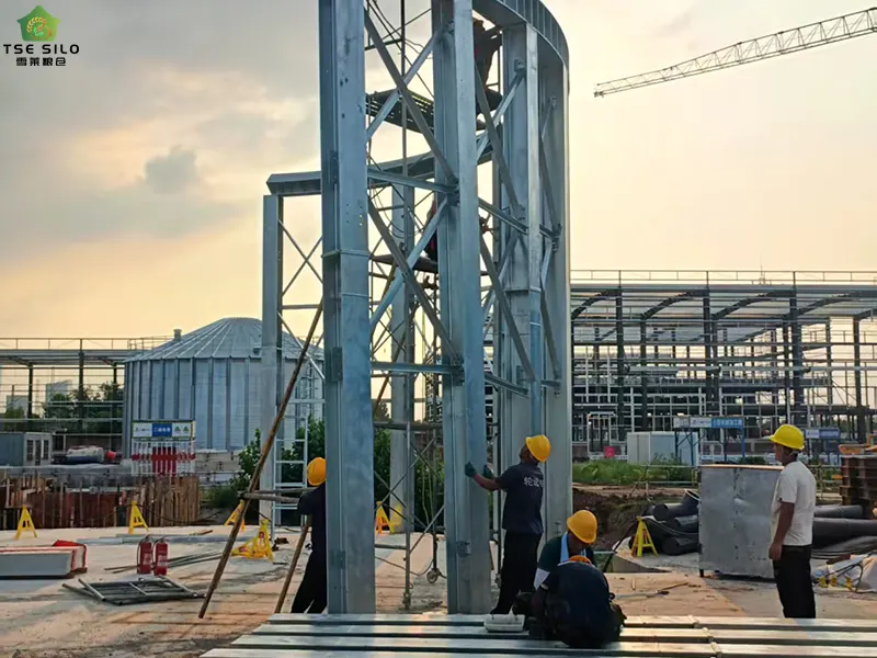 Conical Bottom Steel Silo Foundation Construction