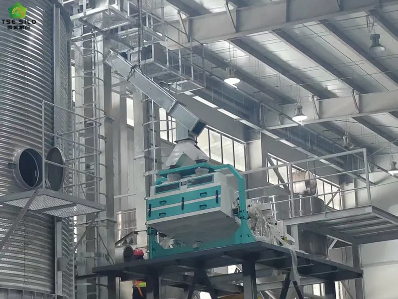 Grain Steel Silo Dryer Installation in Progress Grain Steel Silo Dryer Installation in Progress