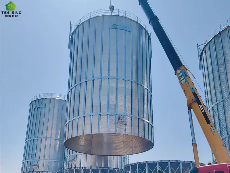 Conical Bottom Steel Silo Body Hoisting