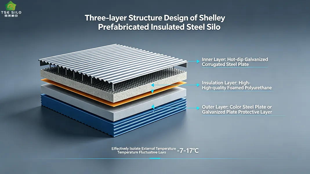 Shelley Prefabricated Insulated Steel Silo Three-Layer Structure Design