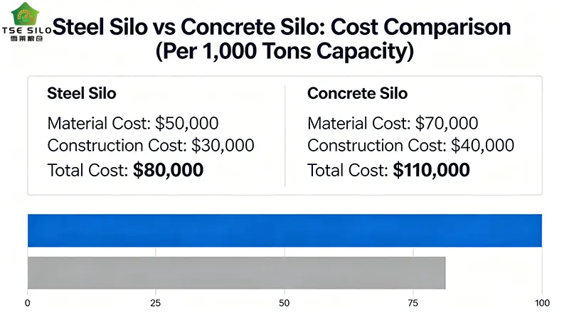 Steel Silo vs Concrete Silo: Cost Comparison (Per 1,000 Tons Capacity)