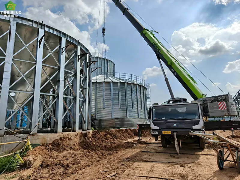 Construction of Galvanized Steel Silos Construction of Galvanized Steel Silos