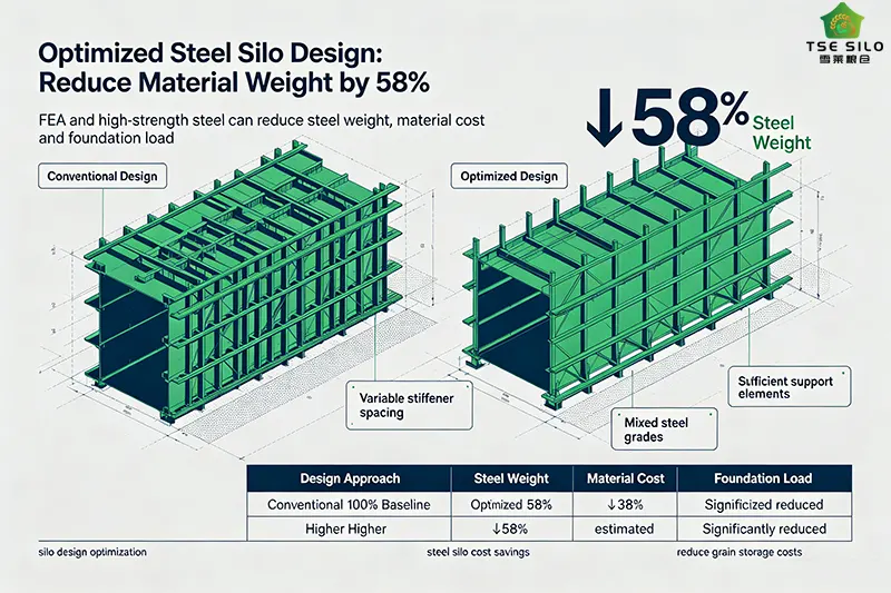 optimized steel silo design reduce material weight 58 percent chart optimized steel silo design reduce material weight 58 percent chart